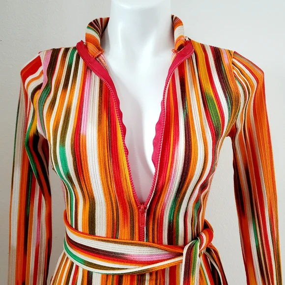 Akira Striped Long Sleeve Muti Color Top. - Picture 5 of 8